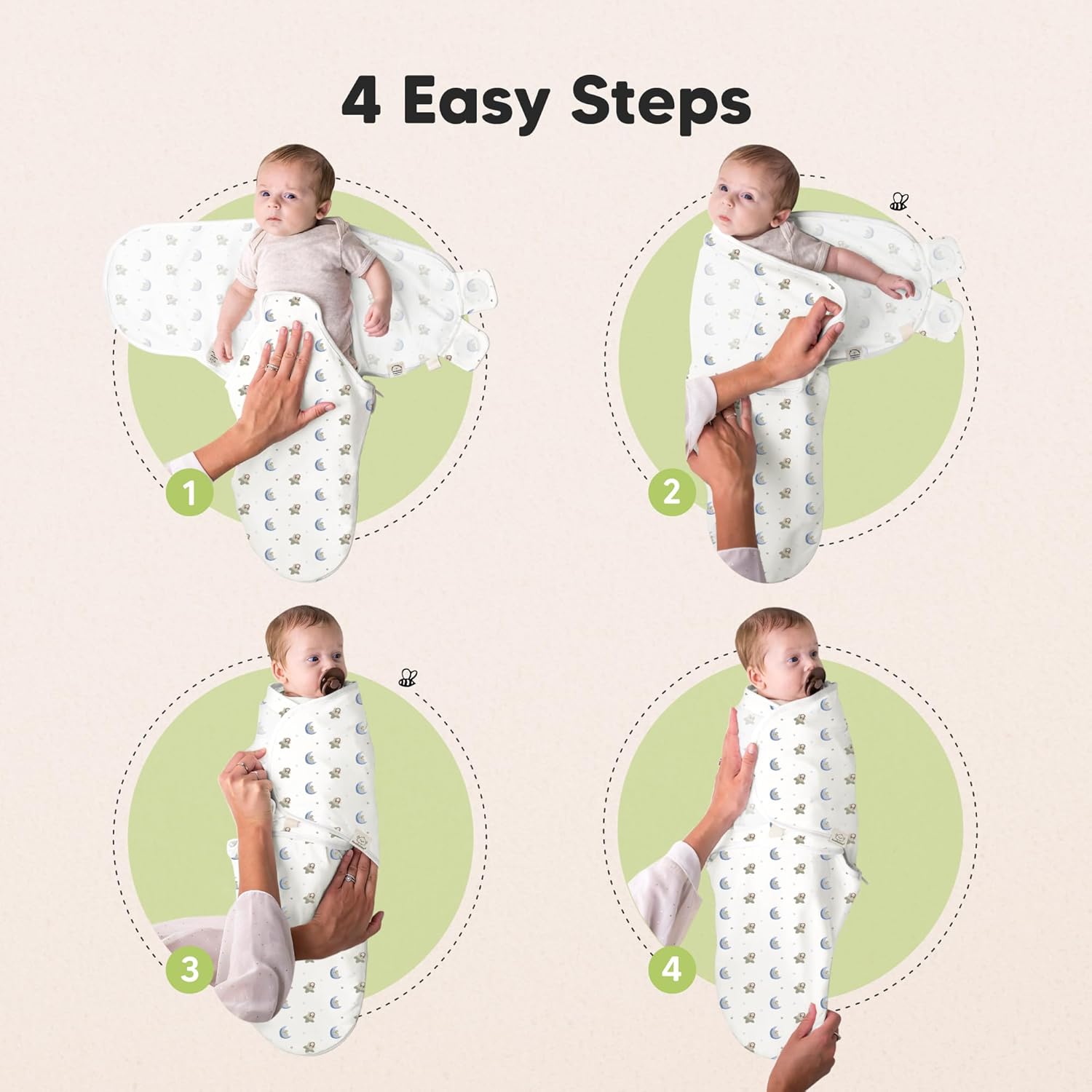 Baby Swaddle Sleep Sacks with Zipper - 3-Pack Swaddles for Newborns 0-3 Months, Infant, Baby Girls