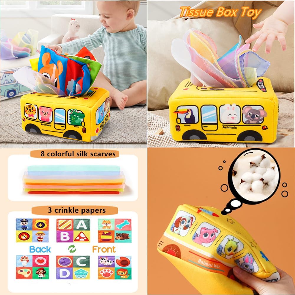 Etyat Baby Toys 6-12 Months, Montessori Toys for 1 Year Old, Silicone Pull String Teether Toy