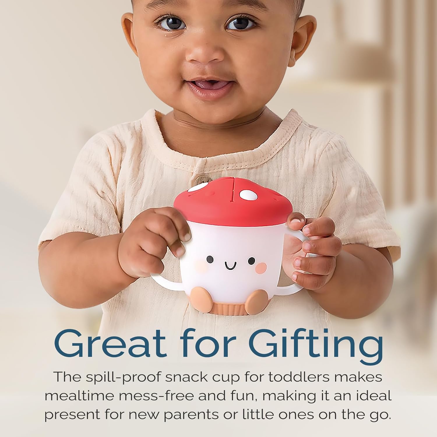 Itzy Ritzy Toddler Snack Cup - Spill-Proof Snack Cup for Toddlers with Soft Silicone Lid for Easy