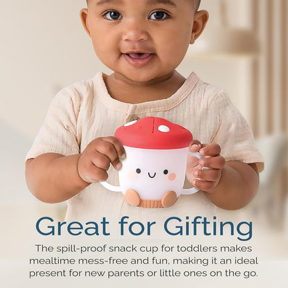 Itzy Ritzy Toddler Snack Cup - Spill-Proof Snack Cup for Toddlers with Soft Silicone Lid for Easy