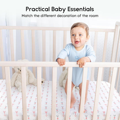 Yoofoss Baby Crib Sheets for Boys Girls, Fitted Crib Sheet 2 Pack for Standard Crib and Toddler