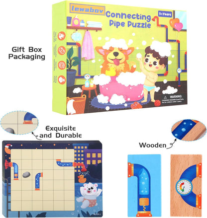 Logical Puzzle,Sequence Matching Game,with Game Cards（30 Scenes）,Classic Path Planning Game,STEM Educational Toys,Family Game,Logic Labyrinth Games for Adults and Kids(2 Puzzles).