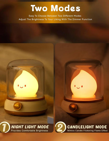 Cute Ghost Campfire Lamp, Halloween Decor,Kids Night Light，Adjustable Dimmable Rechargeable Night Light for Kids, Girls, Boys Gifts,Halloween,Christmas Decorations