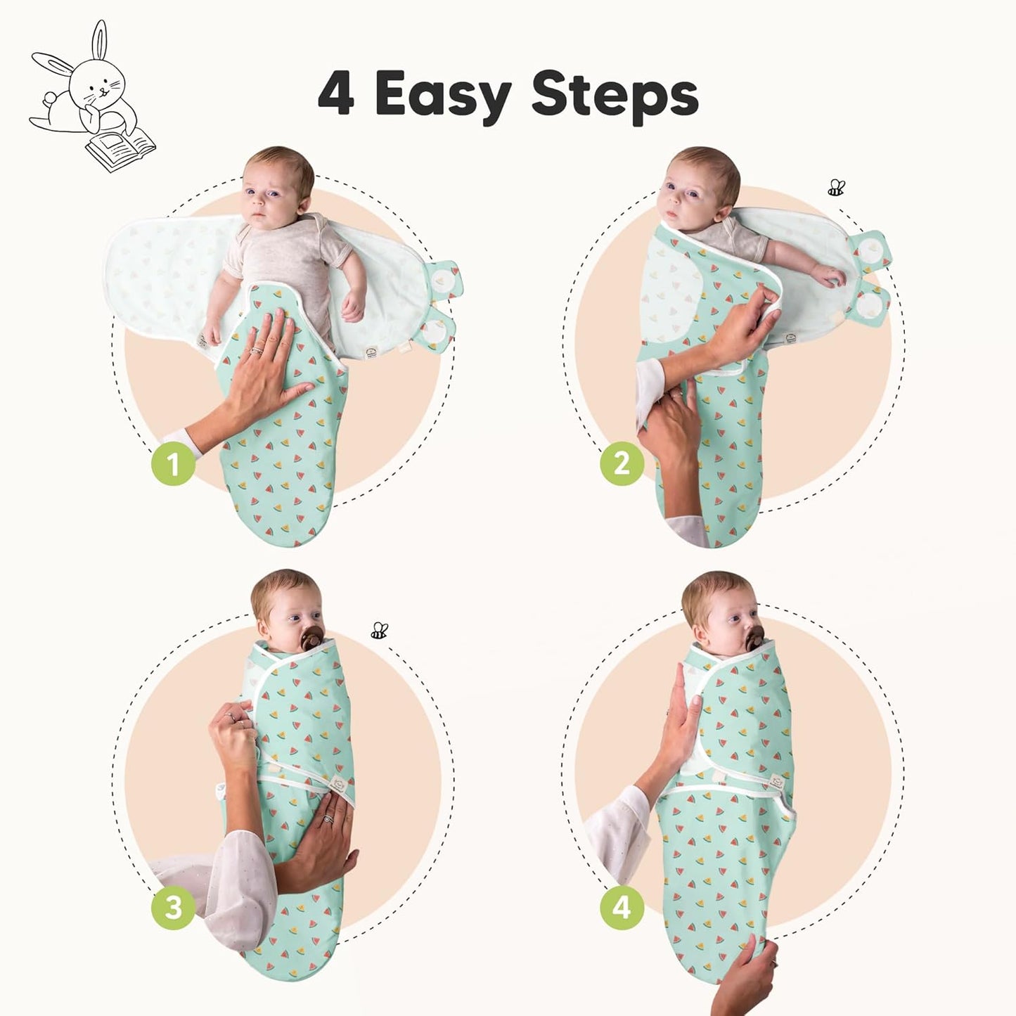 KeaBabies 3-Pack Organic Baby Swaddle Sleep Sacks - Swaddles for Newborns, Infant 0-3 Months, Baby