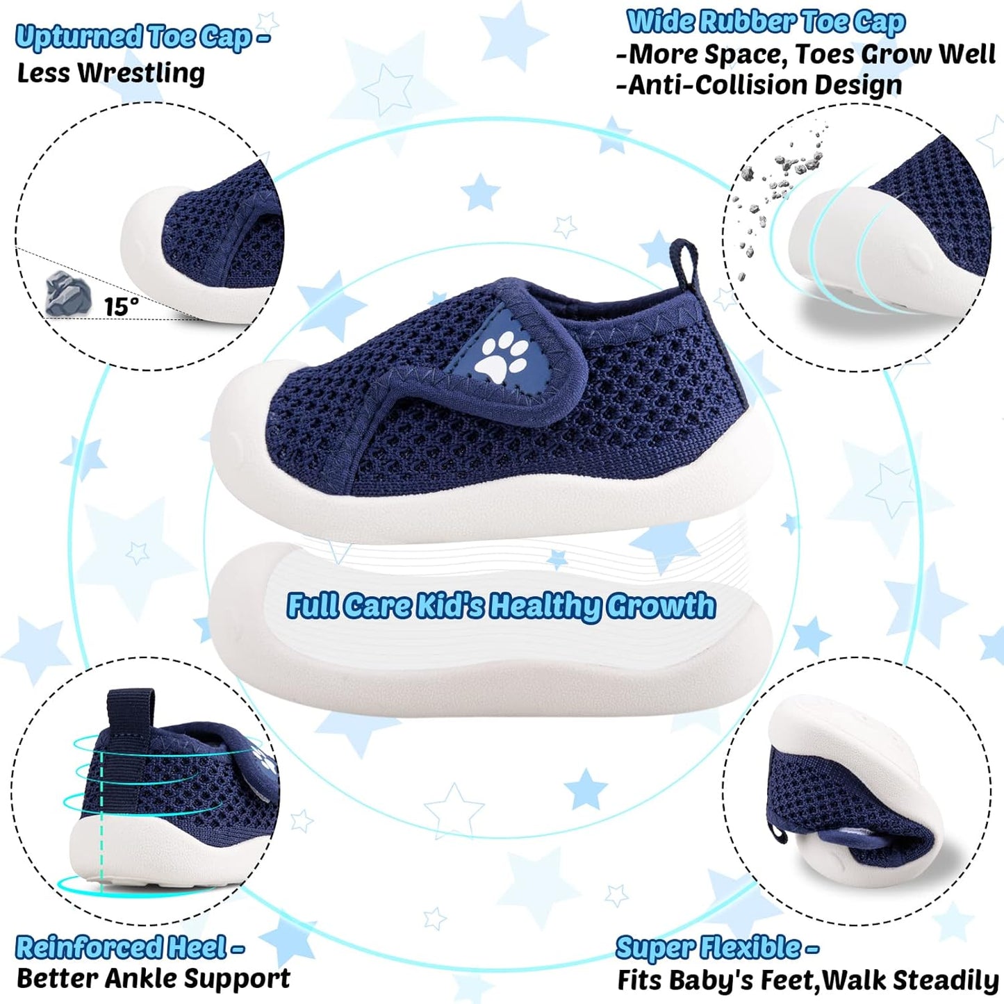 Charrost Toddler Baby Girl Boy First Walking Shoes Checkered Sneakers Sizes 3/4/5/6/7/8T. Soft, Cute,Flexible for First Walkers. Non-Slip, Slip On, Wide Toe Box Indoors Outdoors