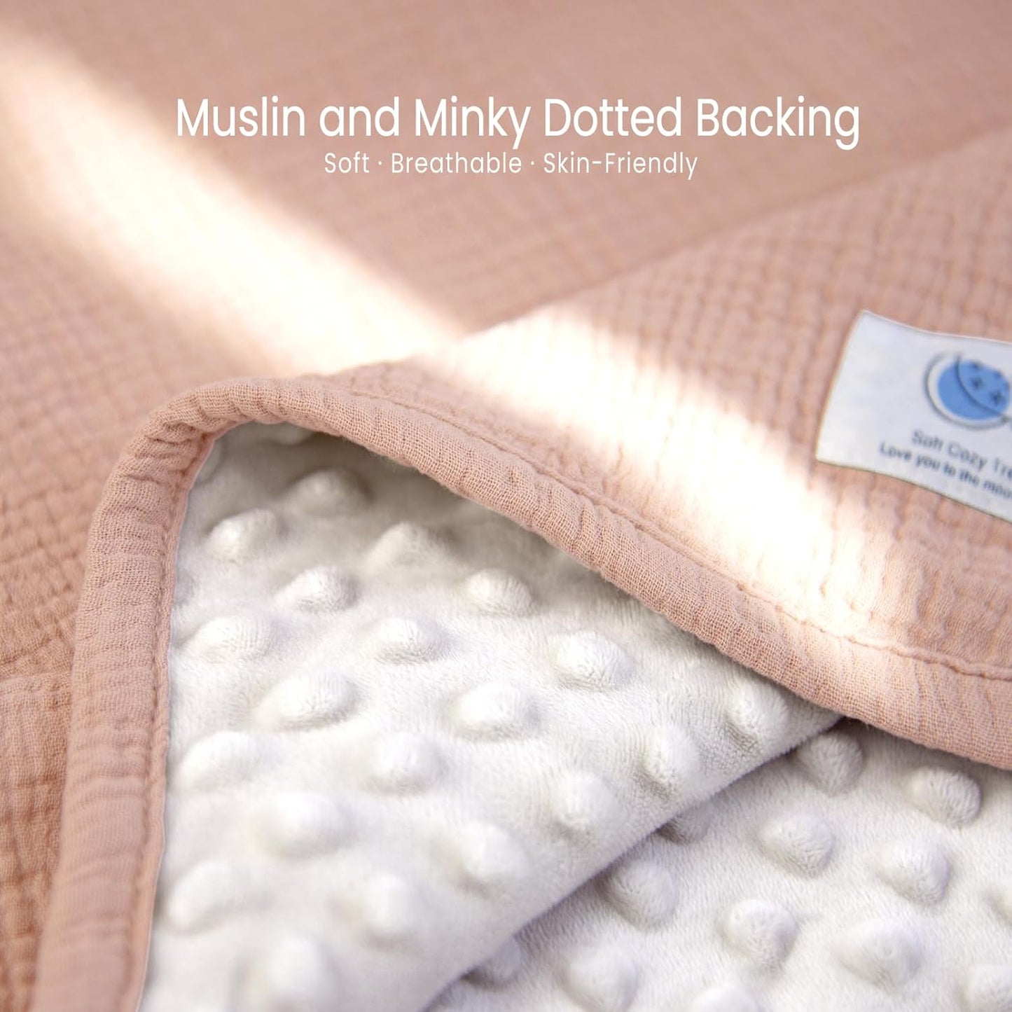 lulumoon Baby Blanket for Newborn Receiving: Minky Dot & Muslin Lightweight - Thermal Blanket Gift