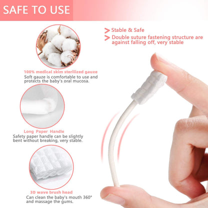 102PCS Baby Tongue Cleaner,Baby Oral Cleaner Newborn Baby Toothbrush,Disposable Infant Toothbrush