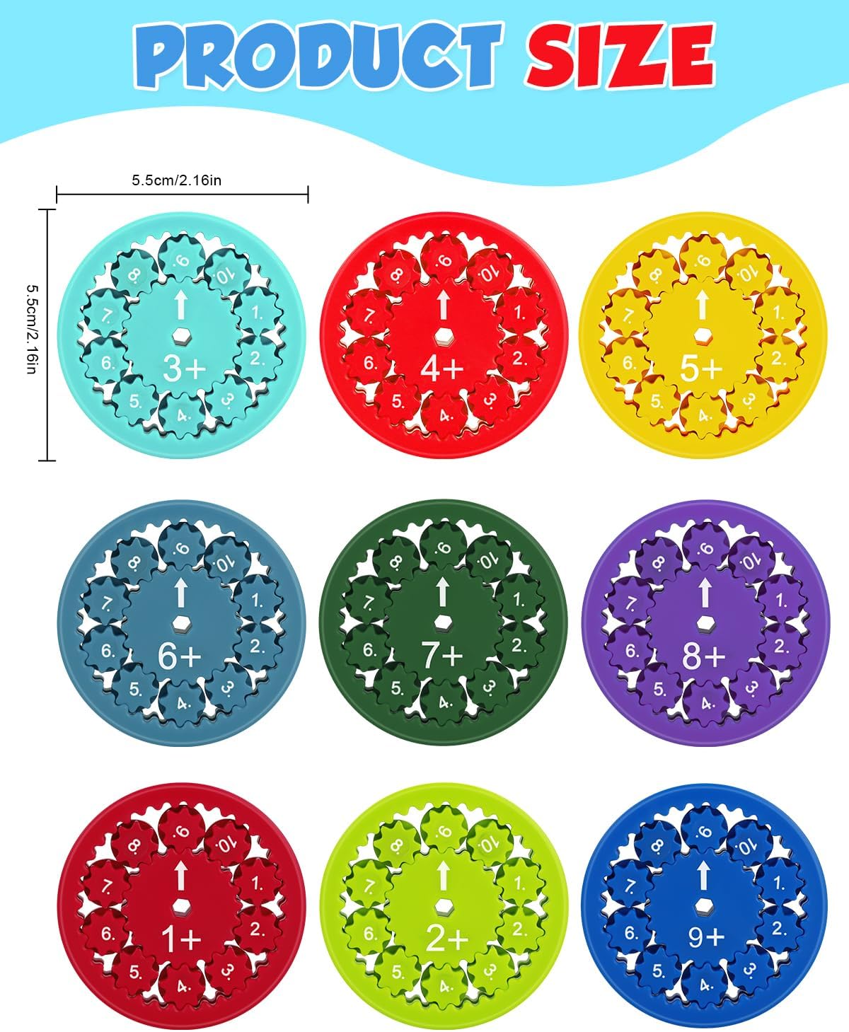 Math Fidget Spinners, Math Fact Fidget Spinners, Fun Early Education Math Fidget Spinner Game, Fidget Learning Game Toy (Multiplication and Division)