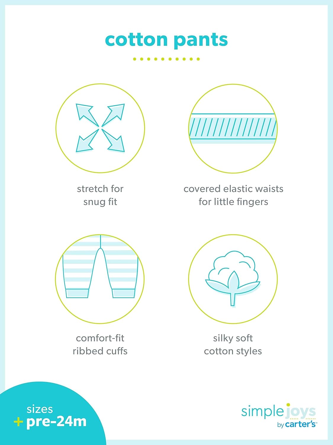 Simple Joys by Carter's Unisex Babies' Pant, Pack of 4