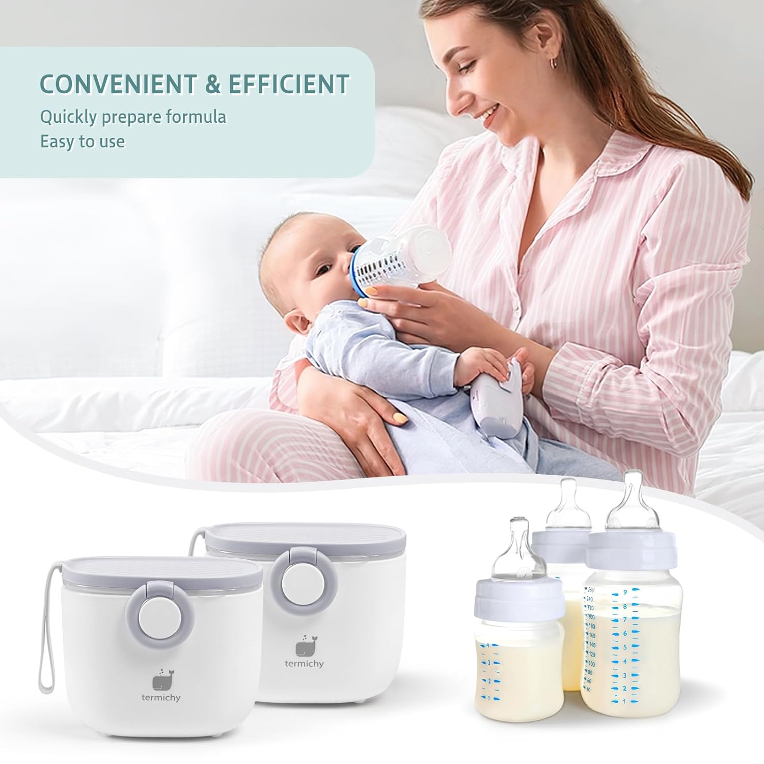 Termichy Baby Formula Dispenser, Portable Formula Dispenser Container with Scoop and Carry Handle