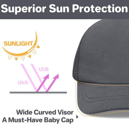 qikqik Baby Baseball Cap Toddler Baseball Hat with Mesh Infant Sun Hat UPF 50+ Baby Ball Cap Toddler Girl Hats Kids Hat Boys