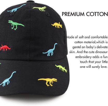 JANGANNSA Dinosaur Boys Girls Caps Embroidery Baby Baseball Caps Cotton Infant Toddler Kids Hat Spring Summer Autumn 2-6Y