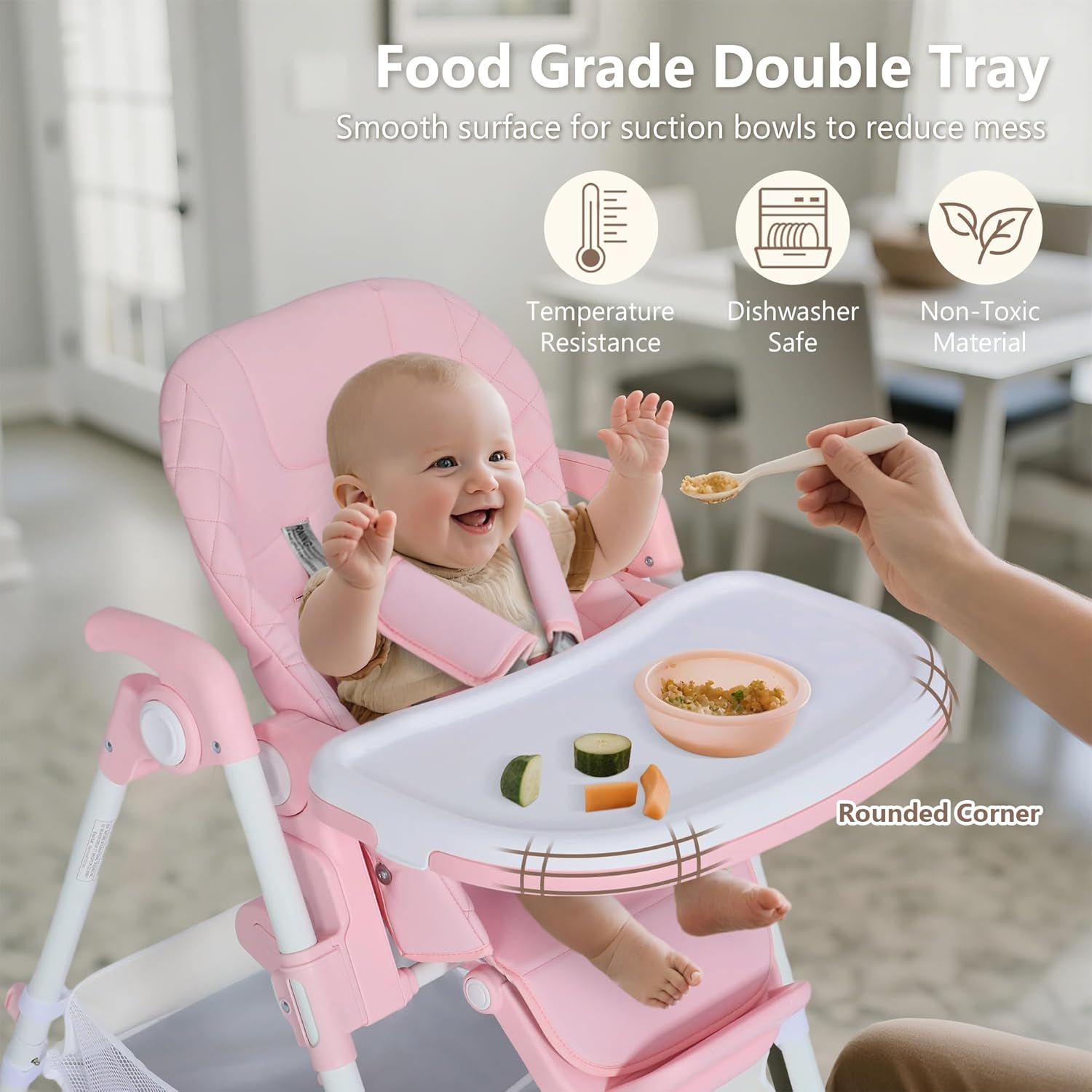 Kinder King Convertible Baby High Chair, Adjustable Feeding Chair for Babies and Toddlers with