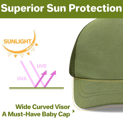 qikqik Baby Baseball Cap Toddler Baseball Hat with Mesh Infant Sun Hat UPF 50+ Baby Ball Cap Toddler Girl Hats Kids Hat Boys