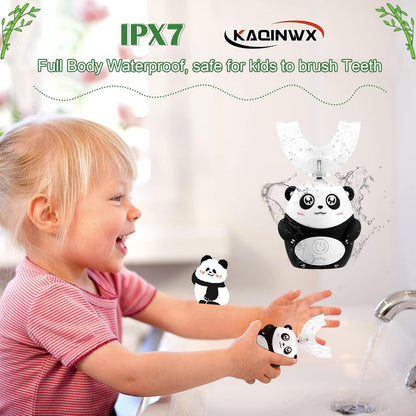 Kids U Shaped Electric Toothbrush for Age 2-12, Rechargeable Toddler Toothbrush with Smart Timer &