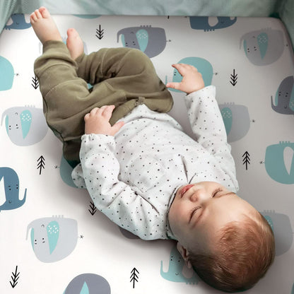 GRSSDER Stretchy Ultra Soft Jersey Knit Fitted Pack n Play Sheets Set 2 Pack, Portable/Mini Cribs