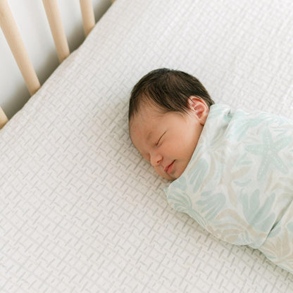 Crane Baby Crib Sheet, Neutral Hashtag Crib Sheets & Toddler Sheets, 100% Cotton Crib Sheets for