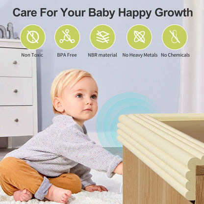 Baby Proofing Wall Corner Protector,Edge Guard Corner Protector,6.56ft Thinken Soft Corner Protectors Pre-Taped Soft Rubber Foam Edge Cushion for Furniture (Gray, 6.56Ft x 7.8" W x 0.47" Th)