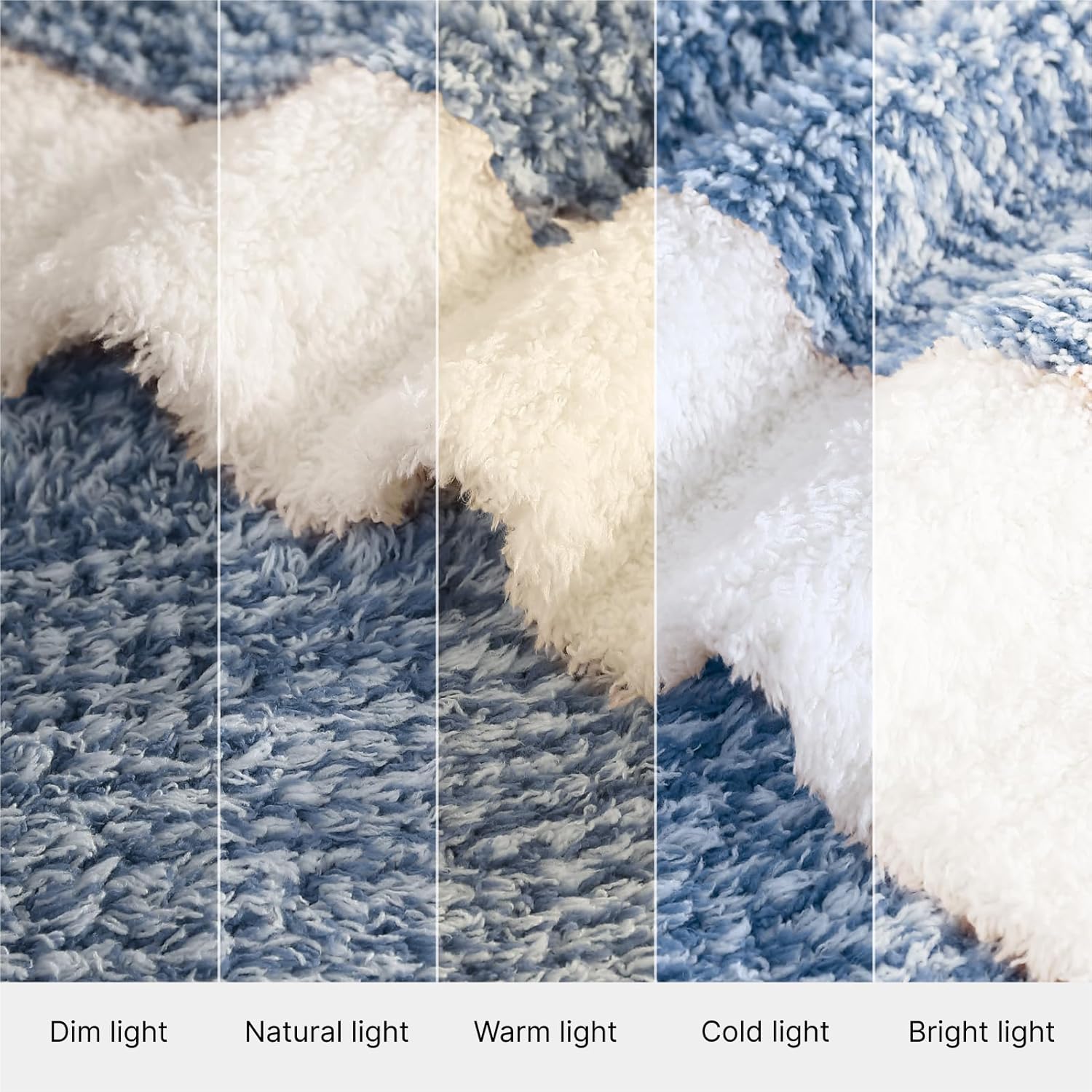 WRENSONGE Throw Blanket Cationic Dyeing Blue Soft Cozy Fluffy Warm Hand Made Throw Blankets for
