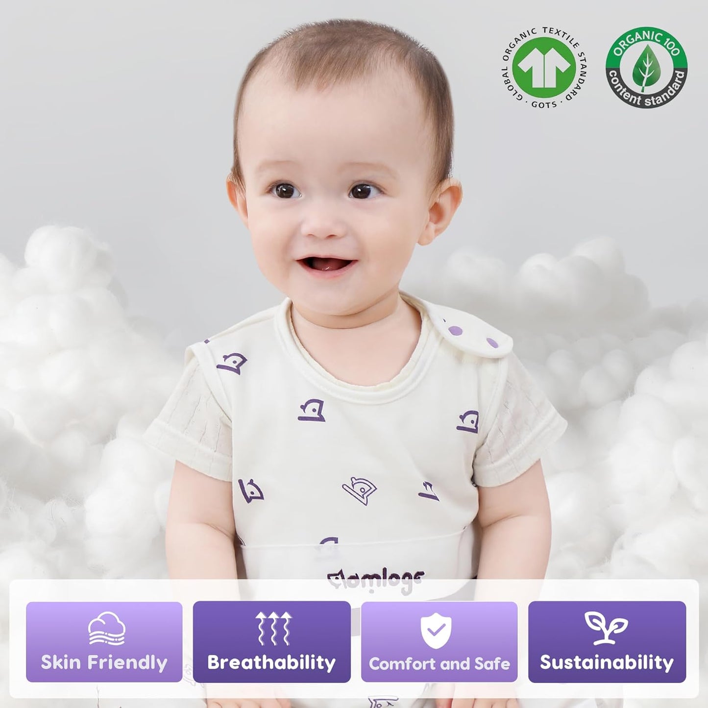PuppyNap Baby Sleep Sack, Toddler Sleep Sack 3-Pack Set, Sleep Sack 18-24 Months, 100% Organic Cotton Sleep Sack with 2-Way Zipper.