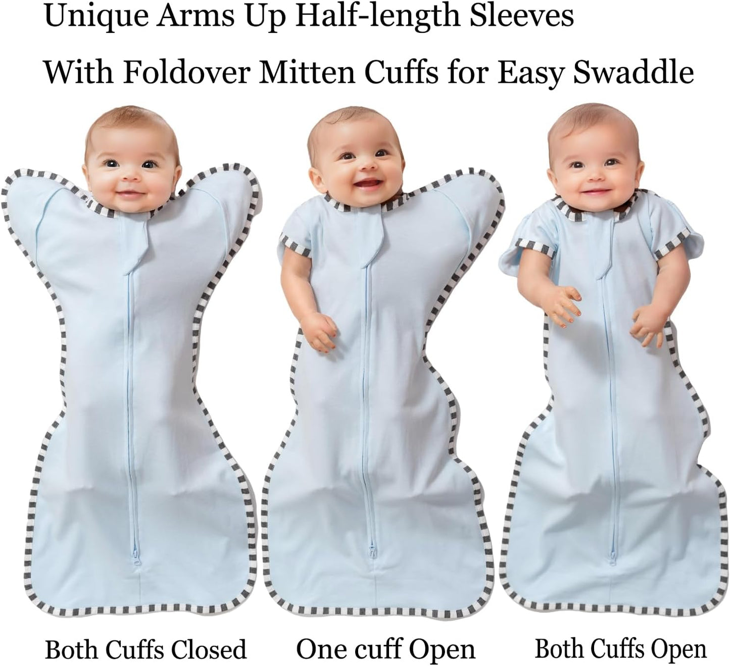 Baby Swaddle Blanket for Newborns and Infants,2-Piece Set Infant Pajamas,Bidirectional Zipper,Easy
