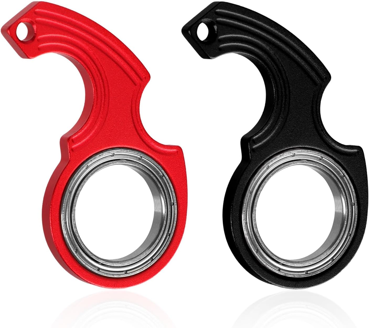 2pcs Key Chain Spinner Toys 0.67" Inner Diameter with 2pcs Key Rings, Finger Fidget Keychain Key