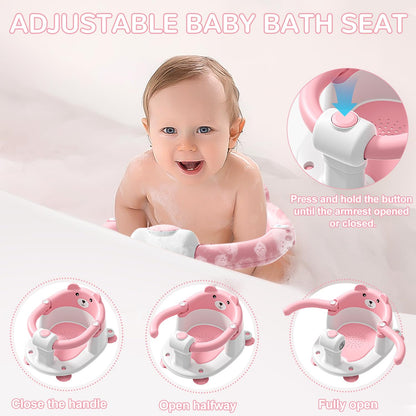Baby Bath Seat for Babies 6 Months & up, Non-Slip Toddler Bath Seats for Babies Sitting Up, Safe