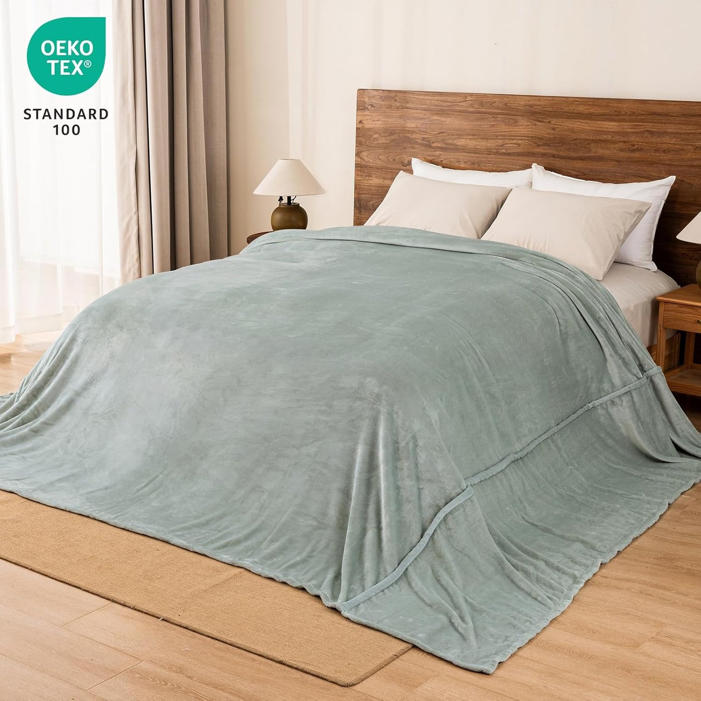 PHF Oversized King Fleece Blanket 120"x120", No Shed No Pilling Big Soft Blanket, Extra Large 10'x
