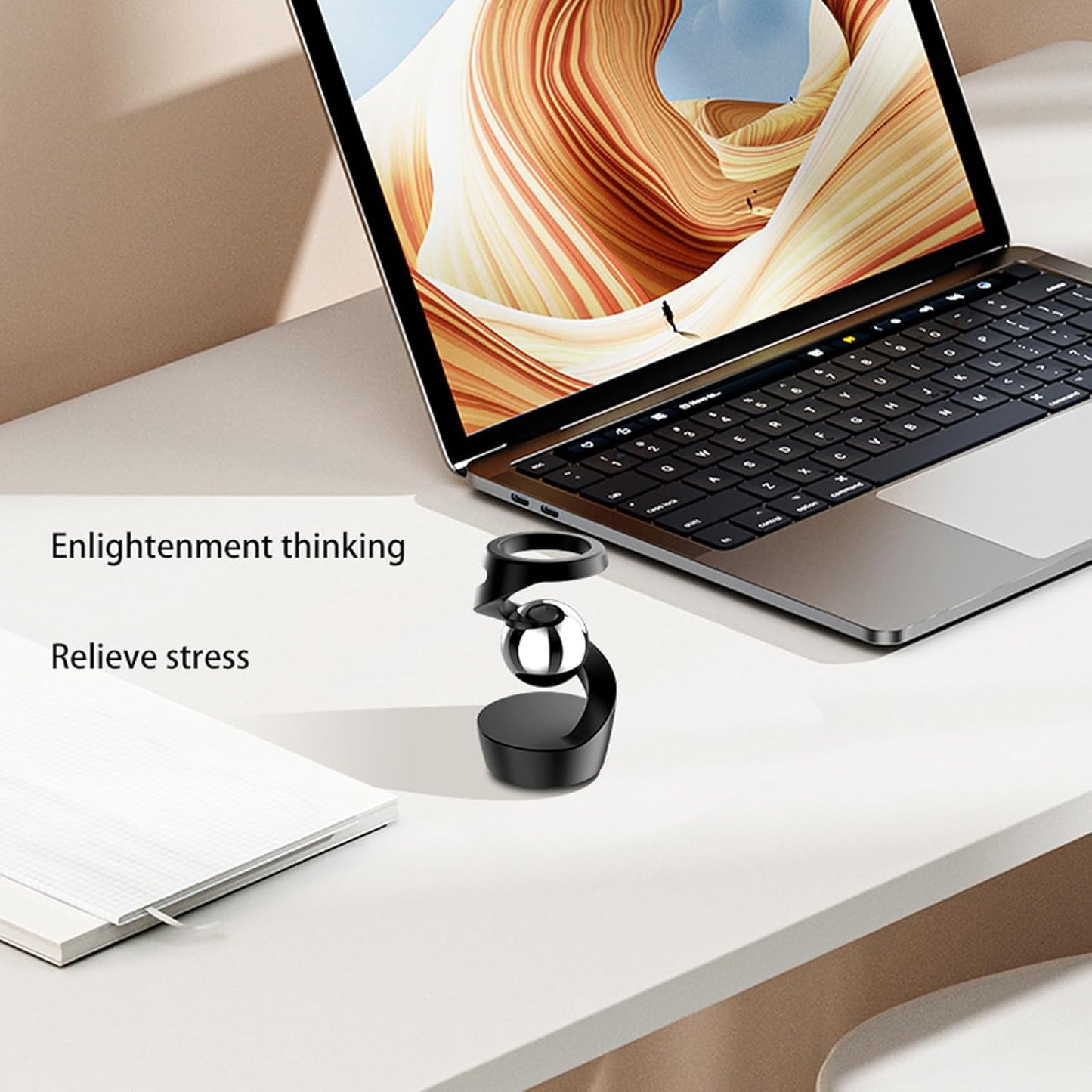 Fidget Toys Adult, Kinetic Desk Toys, Metal ADHD Balance Desk Fidget Kinetic Toy, Fidget Spinner Toys for Party Favors, Birthday (Silver-Gold Ball)