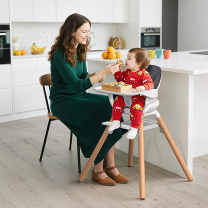 Baby High Chair, Highchair for Baby & Toddler, Easy Clean Infant Highchair, 6 in 1 Feeding High