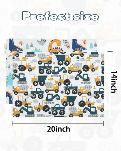 ALVABABY Toddler Pillowcases 2 Pack Organic Cotton Kids Pillow Cover Fit 13"x 18" or 14"x19" Envelope for Girl Boy Sleepy Travel(Pillowcase Only) 2L-FTP07A