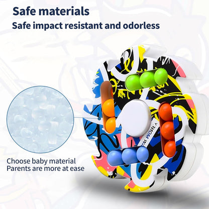 Graffiti Magic Bean Rotating Fidget Spinner Pad - Creative Finger Toy Jigsaw Puzzle Toy, Handheld Spinner Decompression Toy Magic Cube Ball Game, Gift for Kids Age 3 above Birthday Stocking Fillers