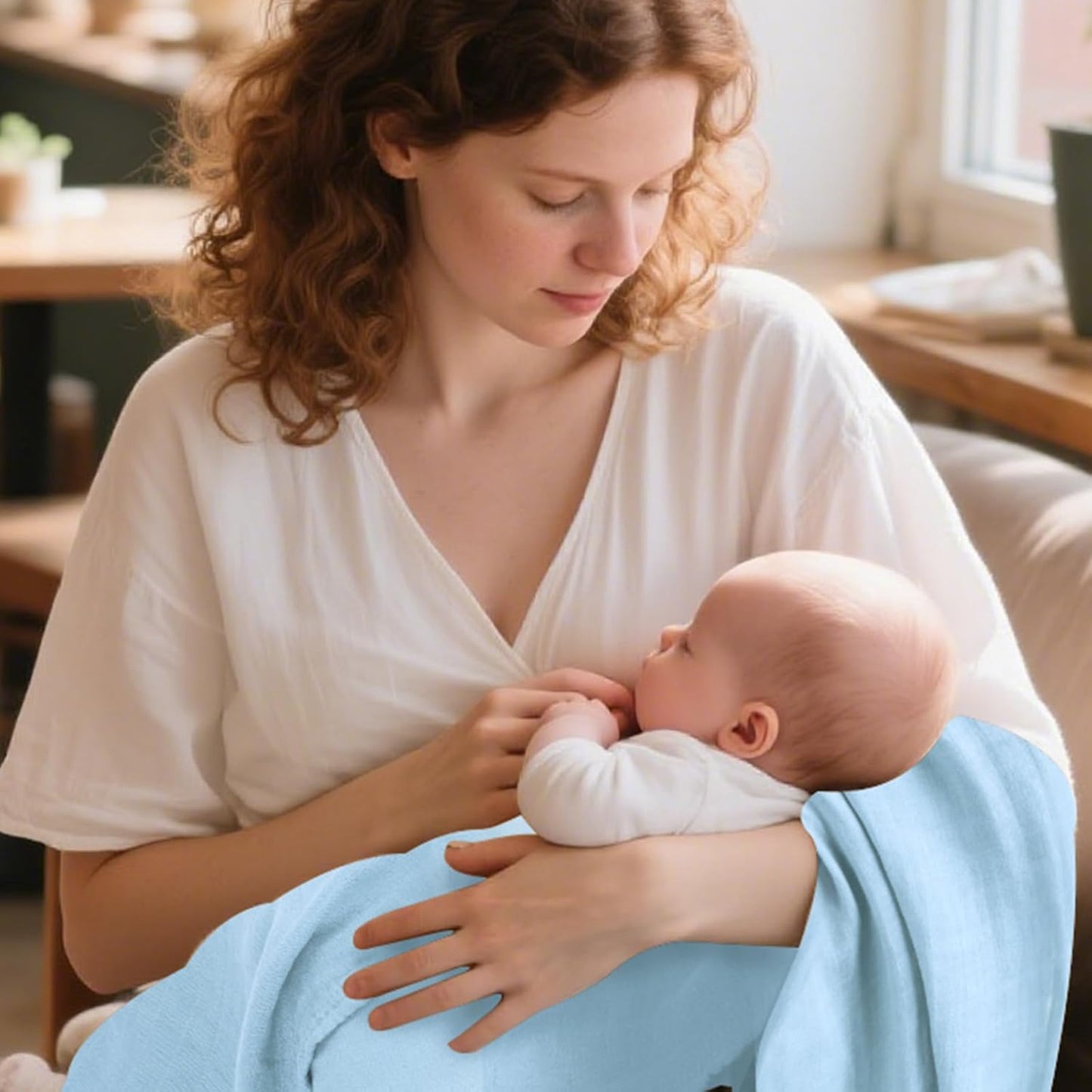Muslin Swaddle Blankets, Nursery Receiving Blanket for Newborn, Baby Swaddle Wrap Soft Silky &
