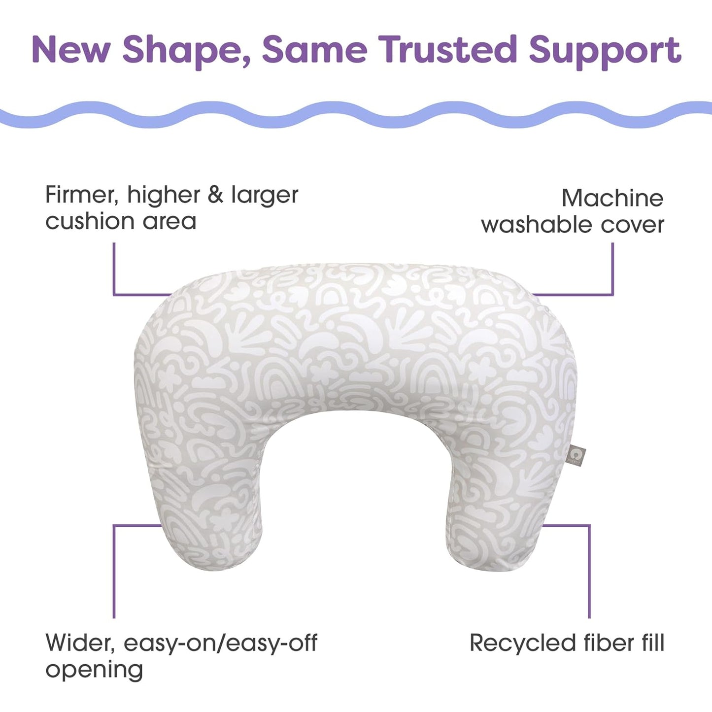 Boppy Nursing Pillow - Ergonomic Bottle & Breastfeeding Pillow with High, Firm, Large Area