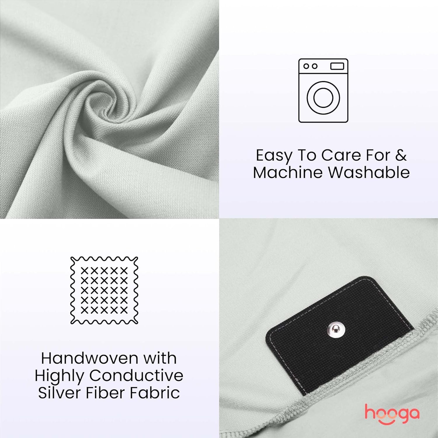 Hooga Grounding Pillow Case, Queen Size Earth Connected Pillowcase, Bedding. Improve Sleep, Energy