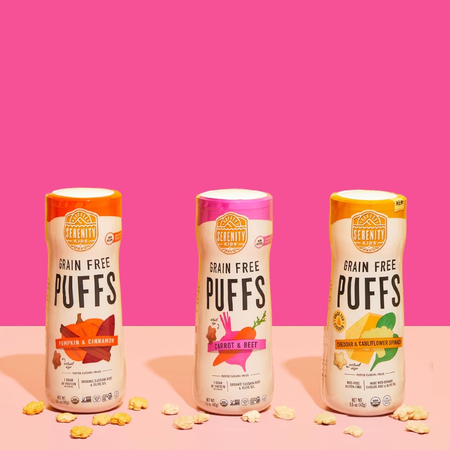Serenity Kids 6+ Months Grain-Free Baby Puffs Snack - Baby & Toddler Snacks for 6+ Months - No