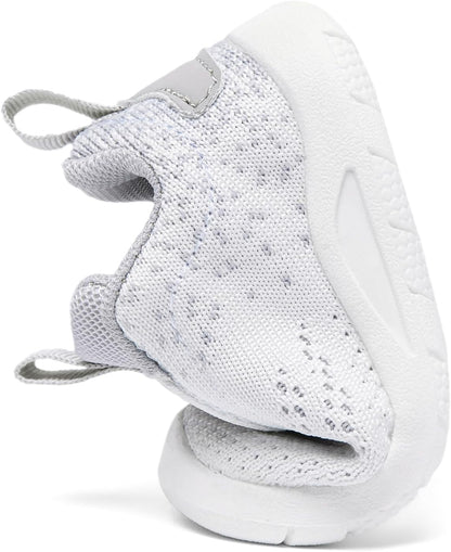 MORENDL Toddler Slip On Sneakers Baby Walking Shoes Non-Slip Breathable Unisex Pink Mesh Lace-Up Athletic Sneakers Infant Running Shoes