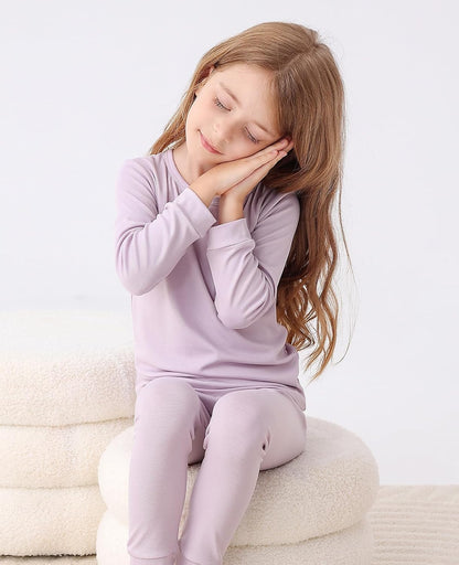 JunNeng Bamboo Viscose Pajamas for Toddler Baby, Boys Girls Solid Snug Fit Pajamas Long Sleeve Sleeper