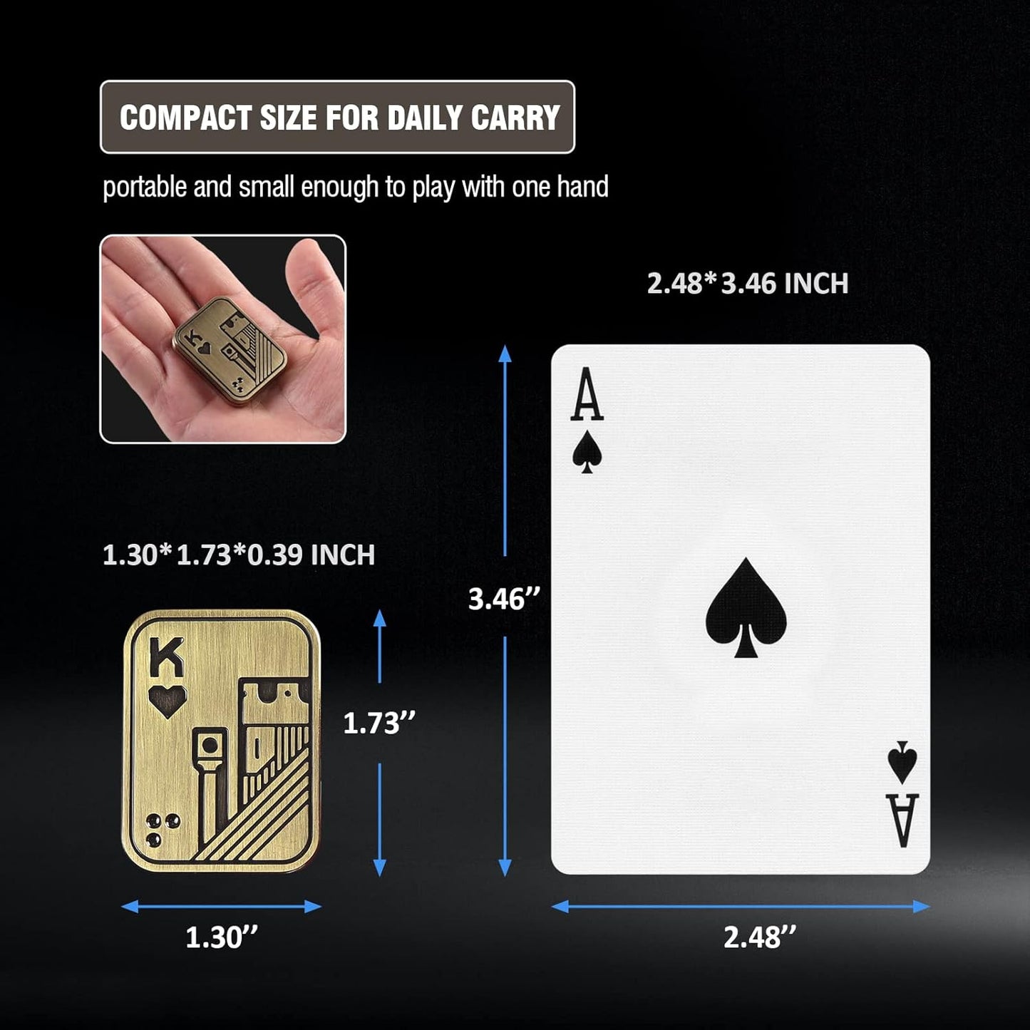 Metal Fidget Toys, EDC Fidget Slider, Poker Push Card, Cool Office Toy for Men, Anxiety Autism ADHD Gifts for Adults Teens, Valentine's Day Gift