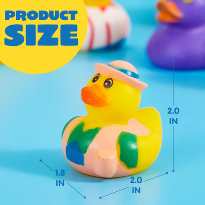 JOYIN 30 Pcs Rubber Ducks, Random Assortment Ducks Bulk with Mesh Carry Bag, Mini Rubber Duckies
