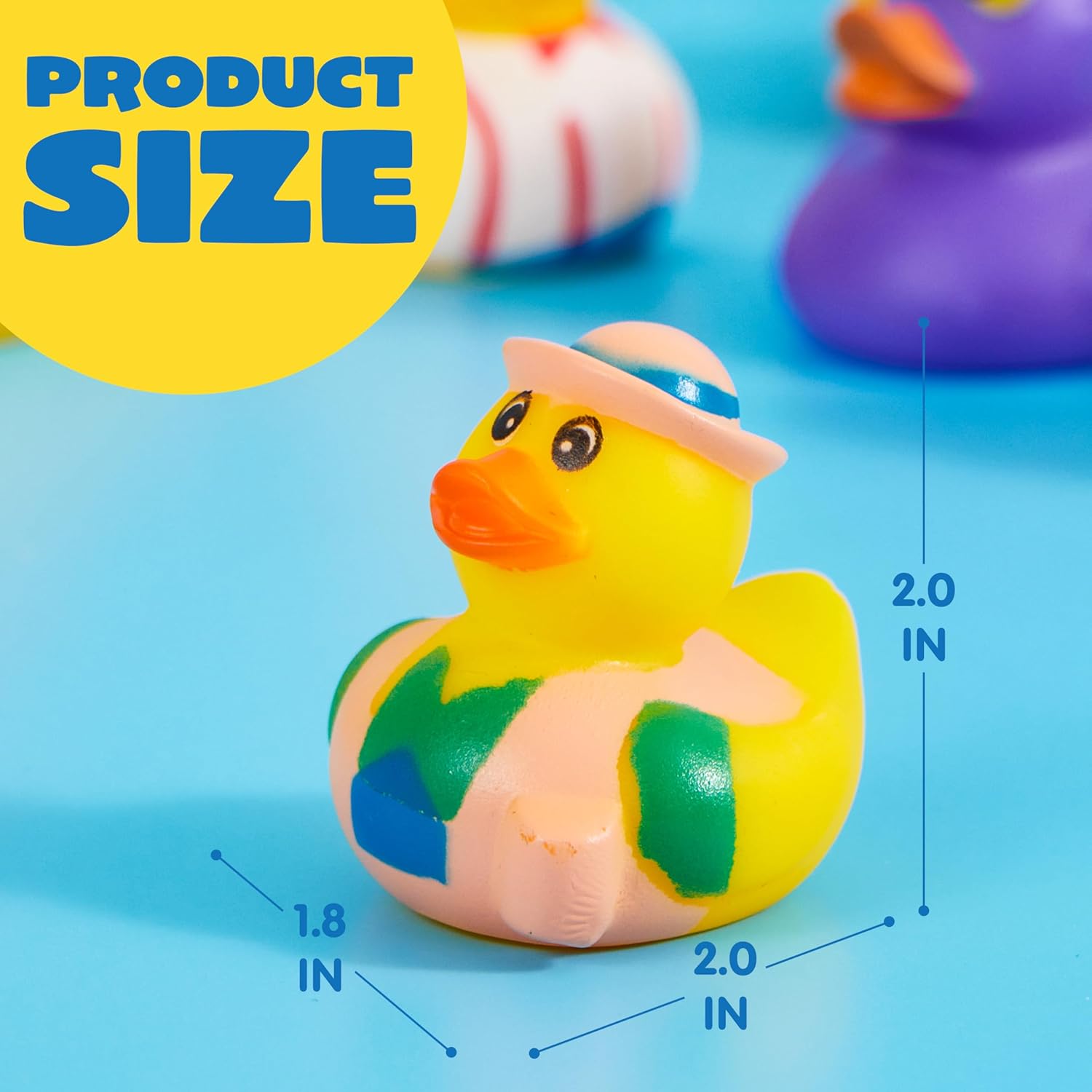 JOYIN 60 Pcs Rubber Ducks, Random Assortment Ducks Bulk with Mesh Carry Bag, Mini Rubber Duckies