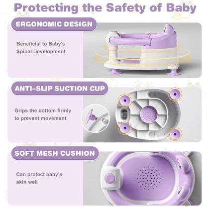 Baby Bath Seat for Babies 6 Months & up Non-Slip Toddler Bath Seats for Sitting Up Infant Bathtub