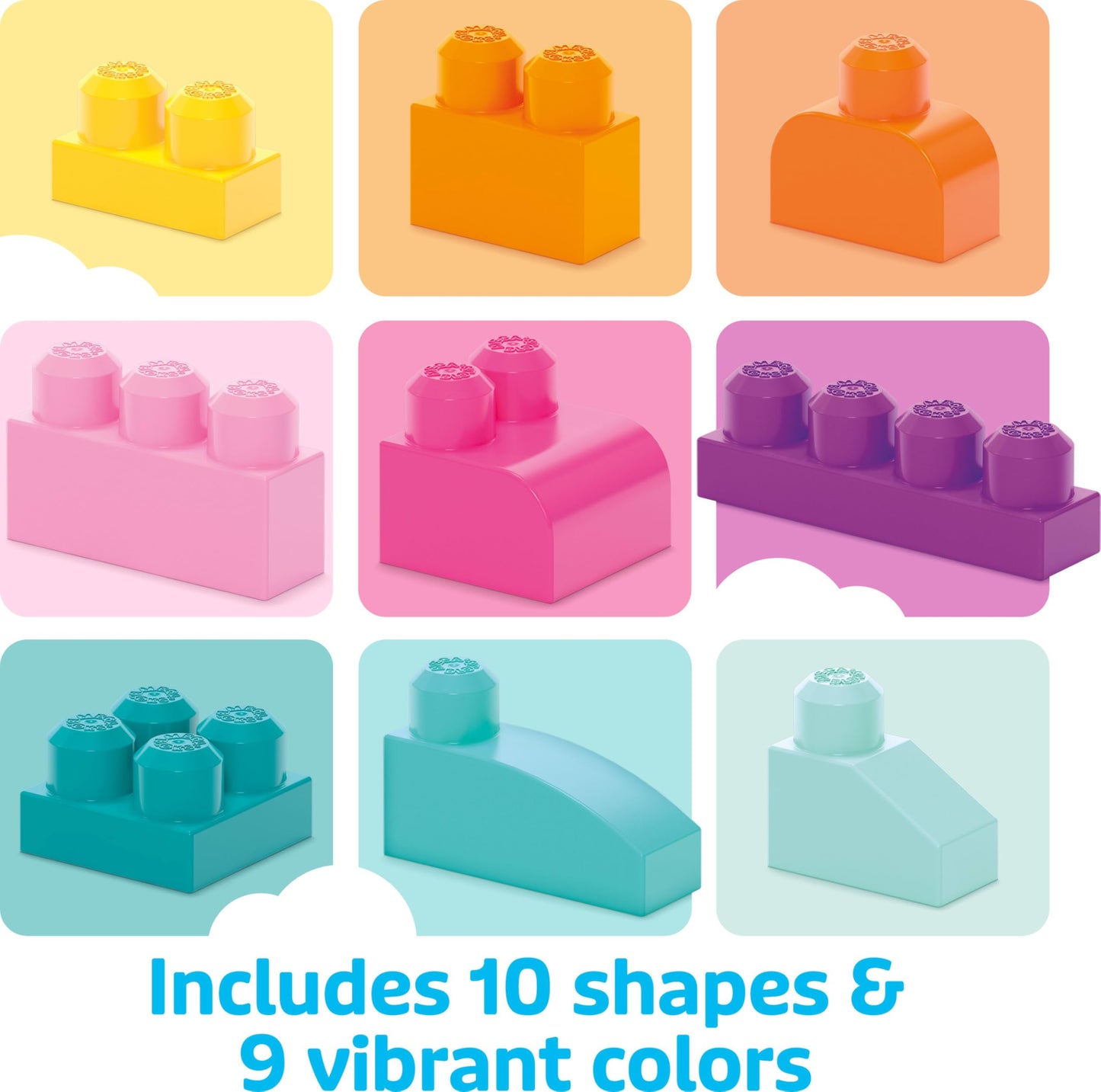 MEGA BLOKS First Builders Toddler Blocks Toys Set, Big Building Bag Collection with 80 Pieces and
