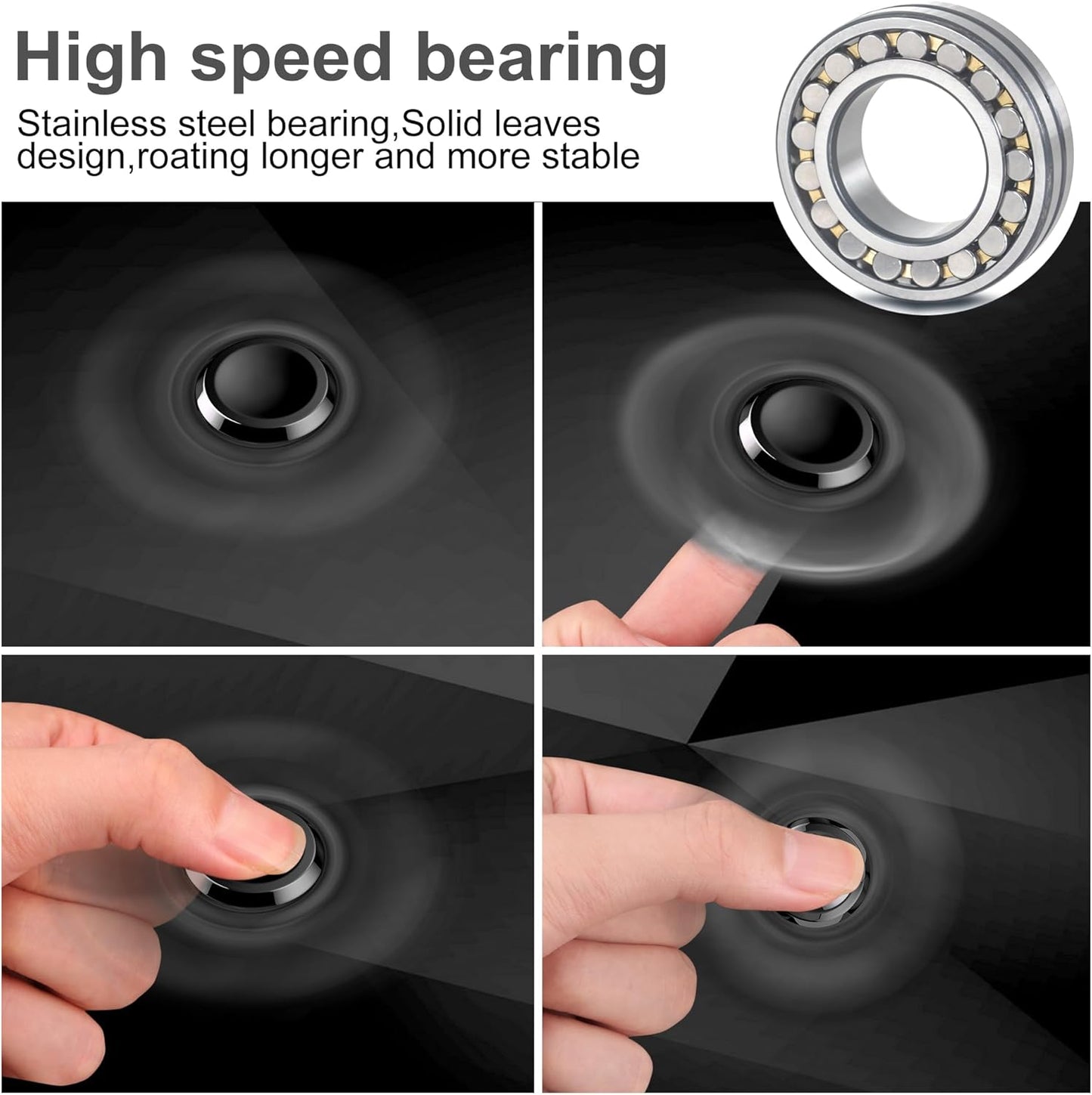 ATESSON Fidget Spinners Toy,Ultra Durable Stainless Steel Bearing High Speed 3-5 Min Precision