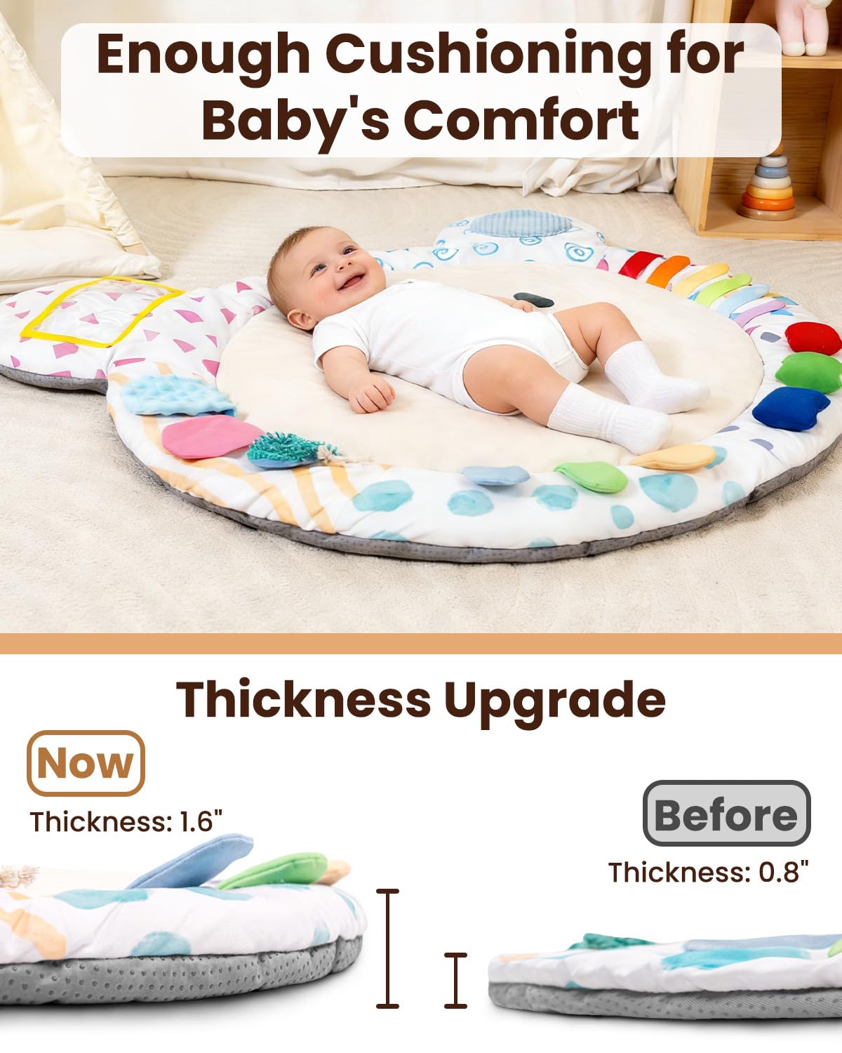 Beavtaens Extra Large Baby Play Gym, Thickened and Non Slip Activity Mat