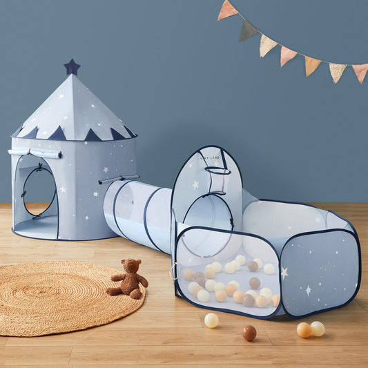 Tiny Land 3-in-1 Kids Play Tunnel with Ball Pit & Tent, Pop-Up Crawl Toy
