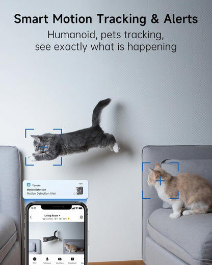 [5G & 2.4G] 2K Pan/Tilt Security Cameras for Home Security Indoor, AI Voice Change for 2-Way Talk, Motion Detection, 24/7 SD Recording/Cloud Storage, Baby Monitor/dog/Pet Camera with Phone App