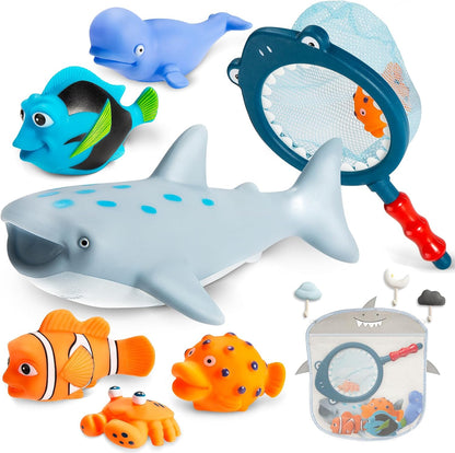 No Hole Mold Free Bath Toys for Toddlers 1-3, Water Toys for 6-12 Months Infants with Storage Bag
