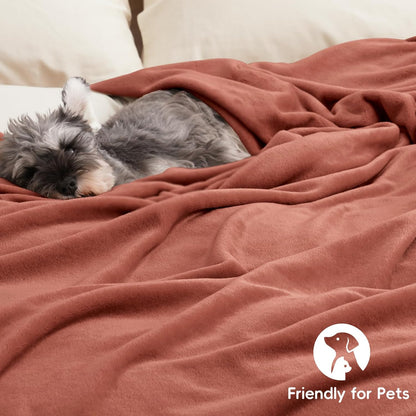 PHF Ultra Soft Fleece Blanket Queen Size, No Shed No Pilling Luxury Plush Cozy 300GSM Lightweight