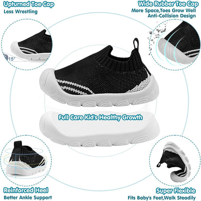 Charrost Toddler Baby Girl Boy First Walking Shoes Checkered Sneakers Sizes 3/4/5/6/7/8T. Soft, Cute,Flexible for First Walkers. Non-Slip, Slip On, Wide Toe Box Indoors Outdoors
